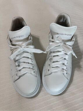 Alexander McQueen White Rubber Sole Sneakers